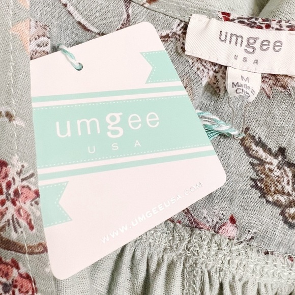 NWT Umgee Babydoll Floral Crochet Hem Top/Mini - Size Medium - Picture 6 of 7